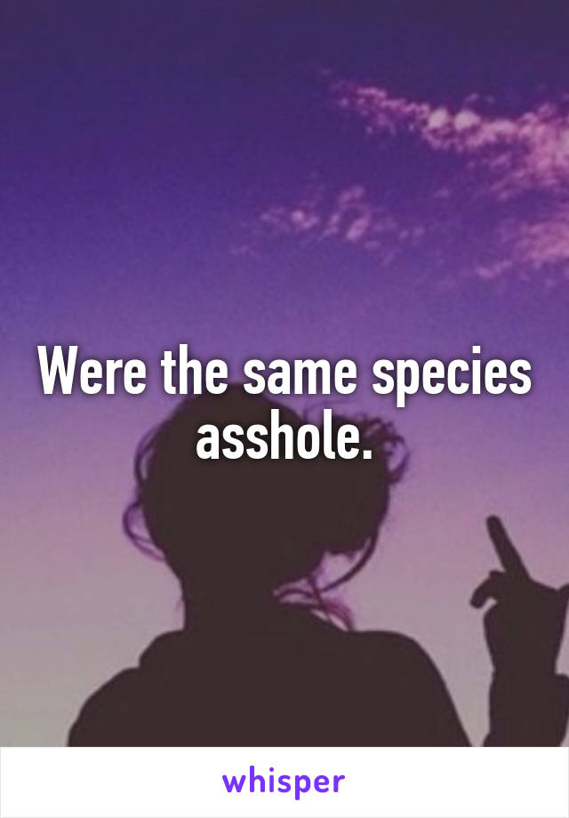 Were the same species asshole.