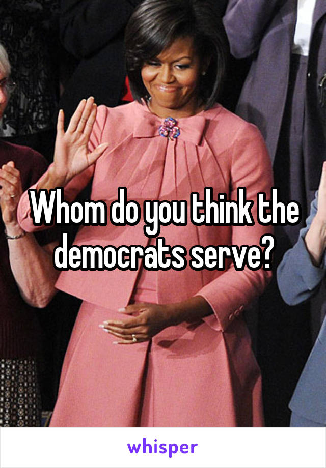 Whom do you think the democrats serve?