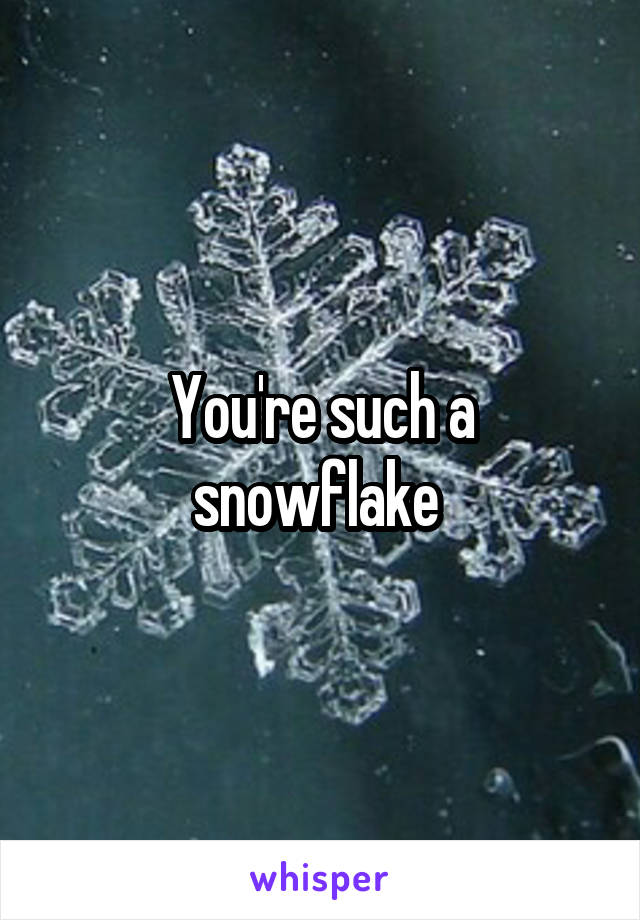 You're such a snowflake 