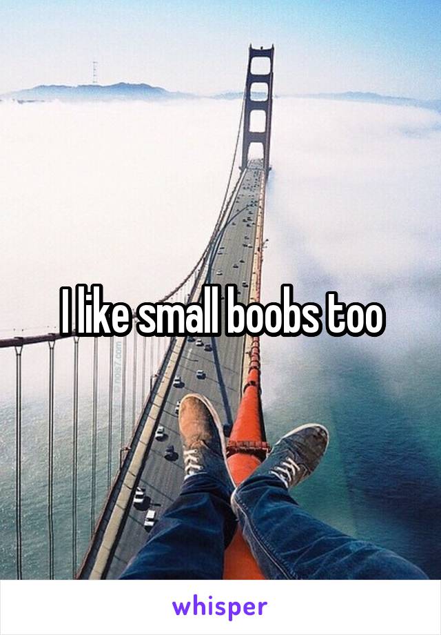 I like small boobs too