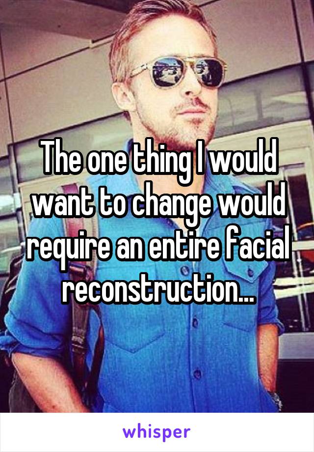 The one thing I would want to change would require an entire facial reconstruction...