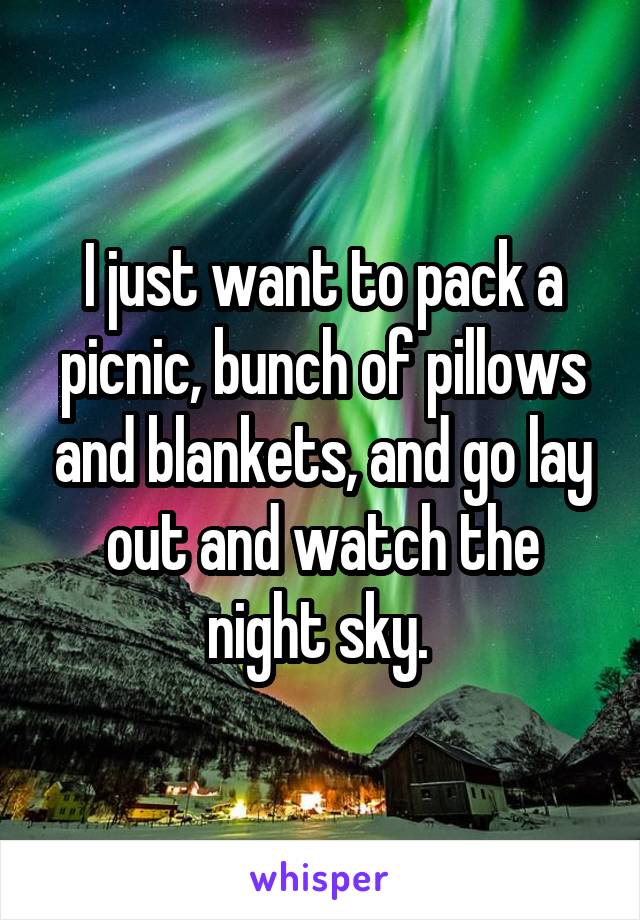 I just want to pack a picnic, bunch of pillows and blankets, and go lay out and watch the night sky. 