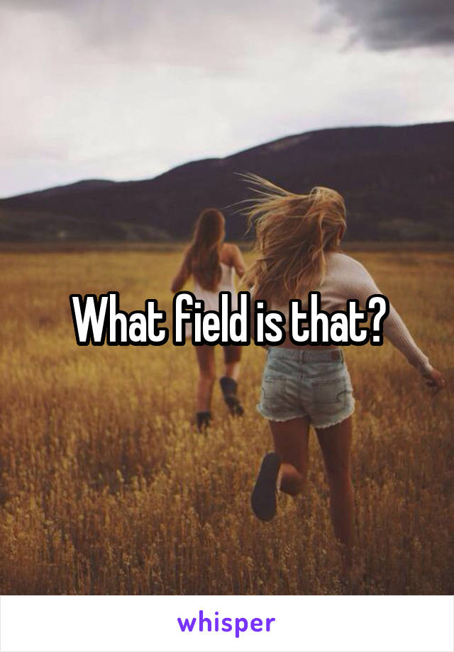 What field is that?