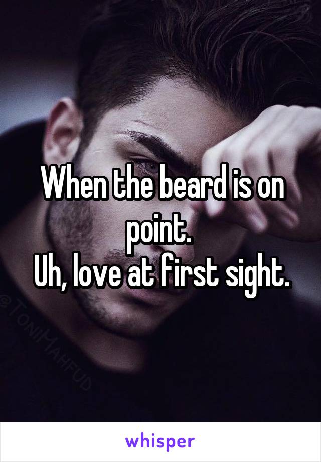When the beard is on point. 
Uh, love at first sight.
