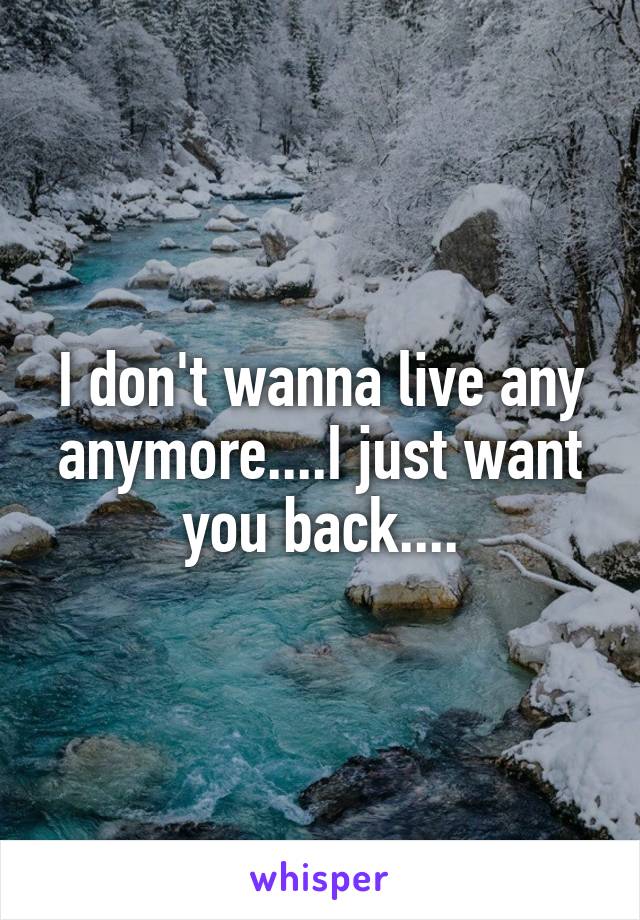 I don't wanna live any anymore....I just want you back....