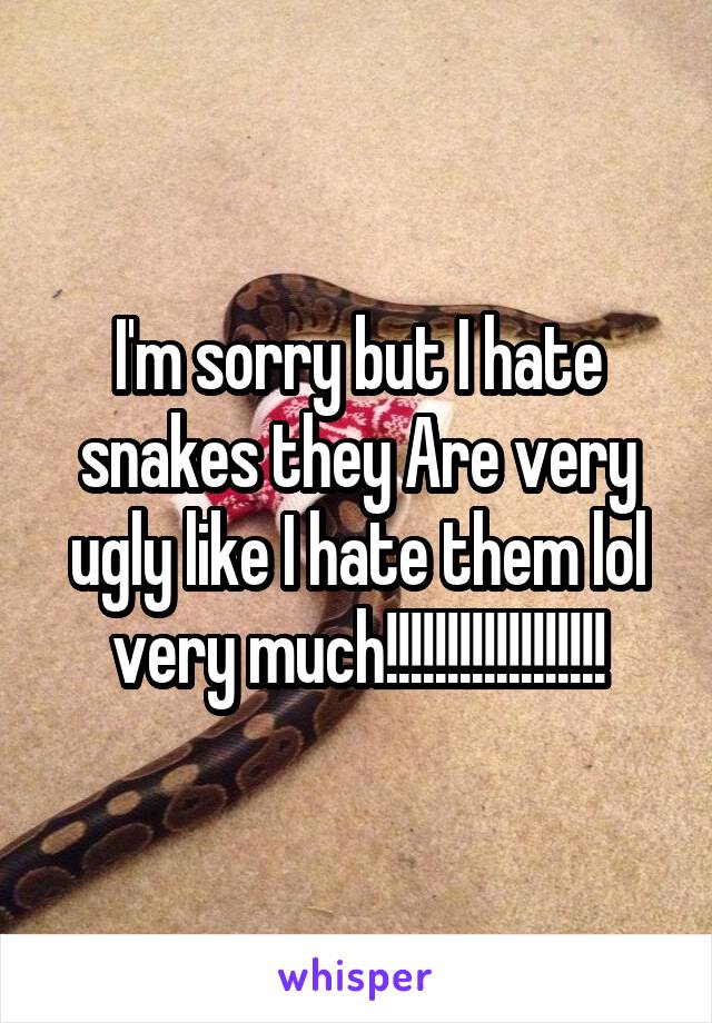 I'm sorry but I hate snakes they Are very ugly like I hate them lol very much!!!!!!!!!!!!!!!!!!