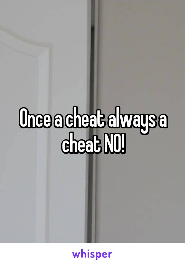 Once a cheat always a cheat NO!