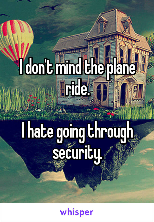 I don't mind the plane ride.

I hate going through security.