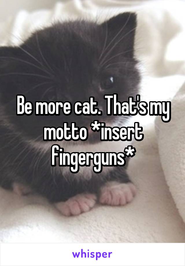 Be more cat. That's my motto *insert fingerguns*