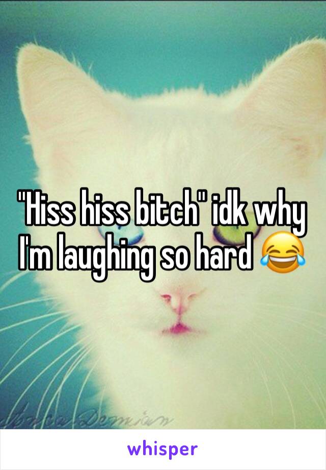 "Hiss hiss bitch" idk why I'm laughing so hard 😂