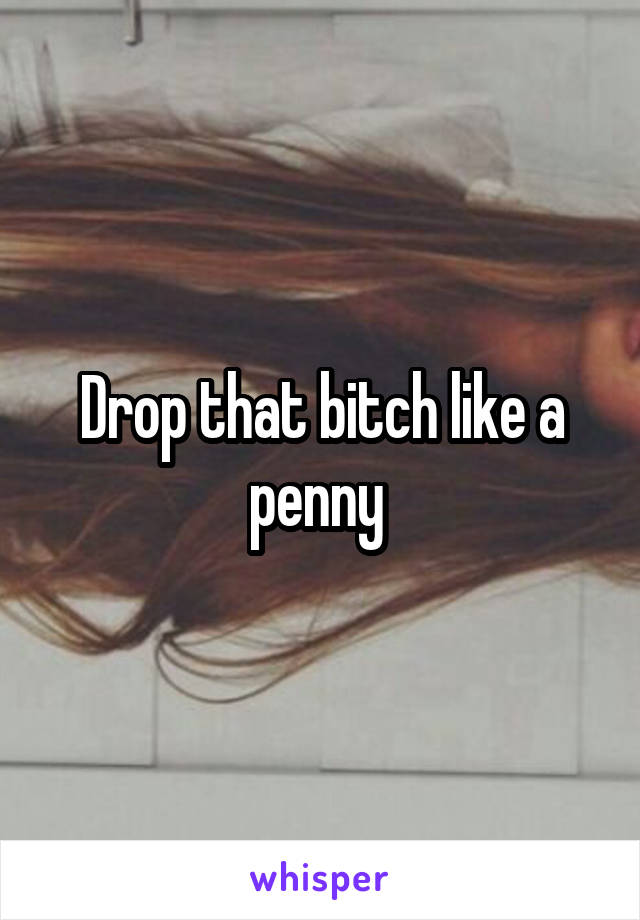 Drop that bitch like a penny 