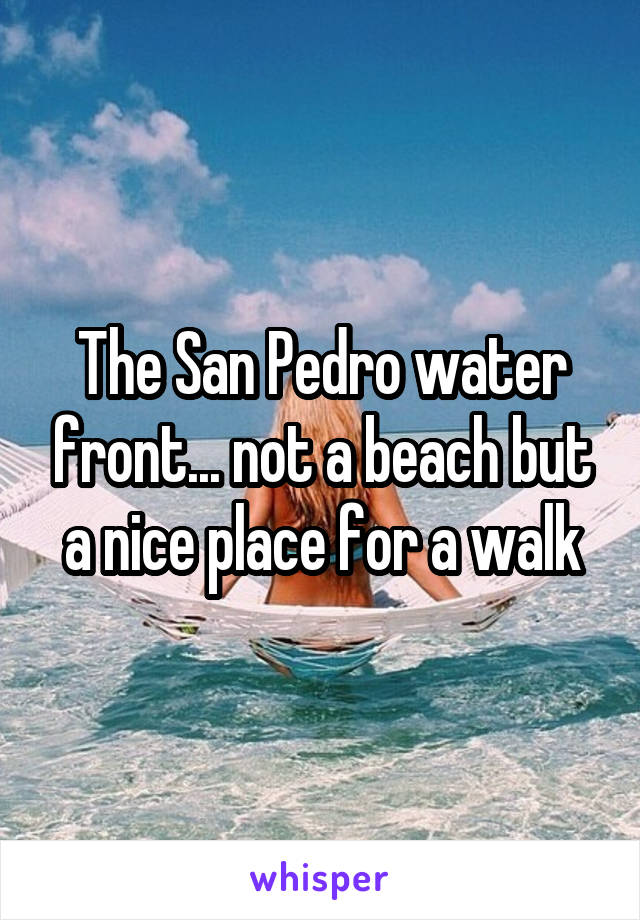 The San Pedro water front... not a beach but a nice place for a walk
