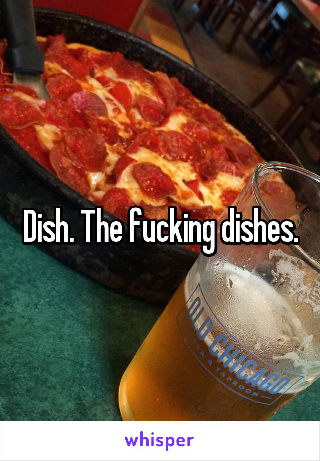 Dish. The fucking dishes.