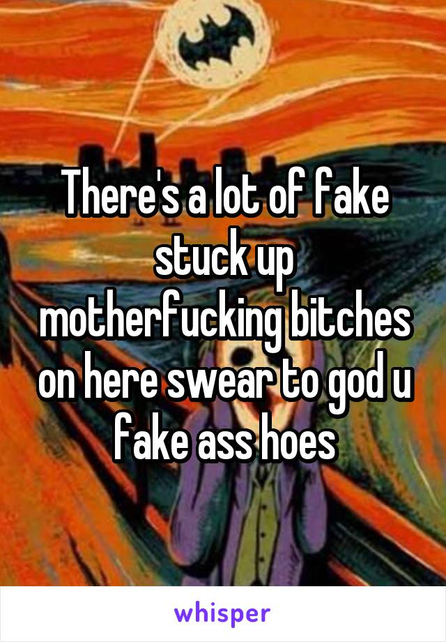 There's a lot of fake stuck up motherfucking bitches on here swear to god u fake ass hoes