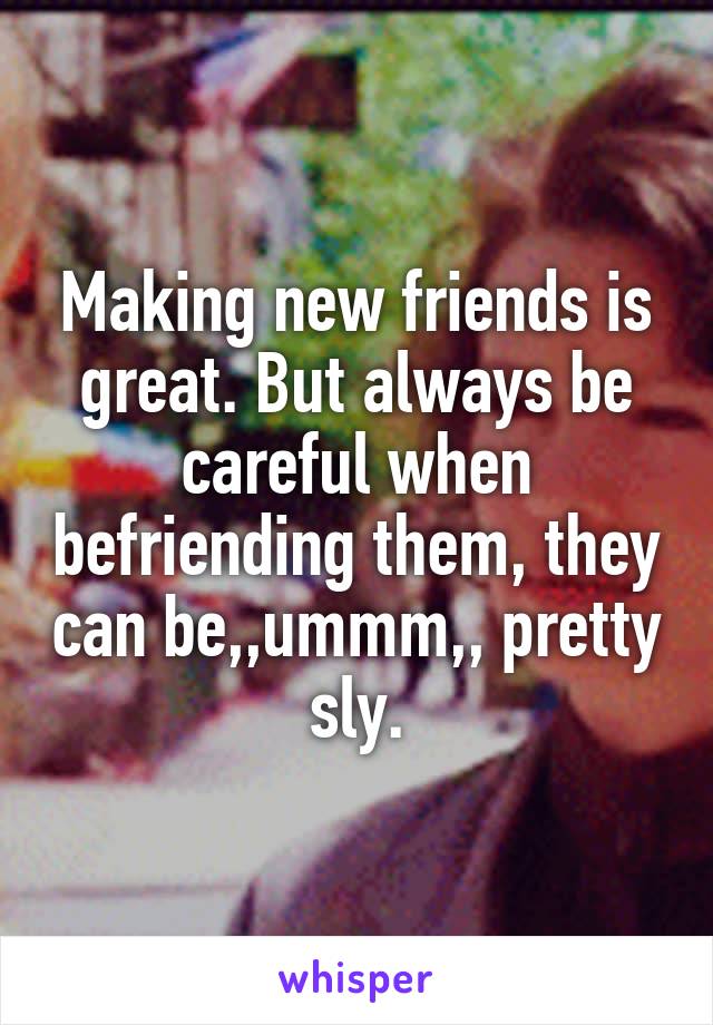 Making new friends is great. But always be careful when befriending them, they can be,,ummm,, pretty sly.