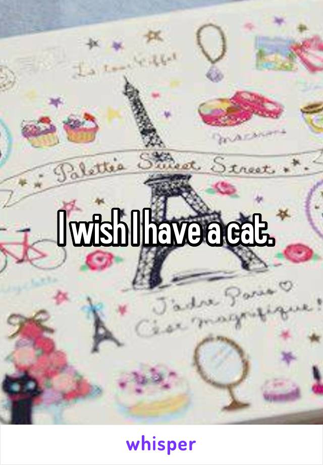  I wish I have a cat.
