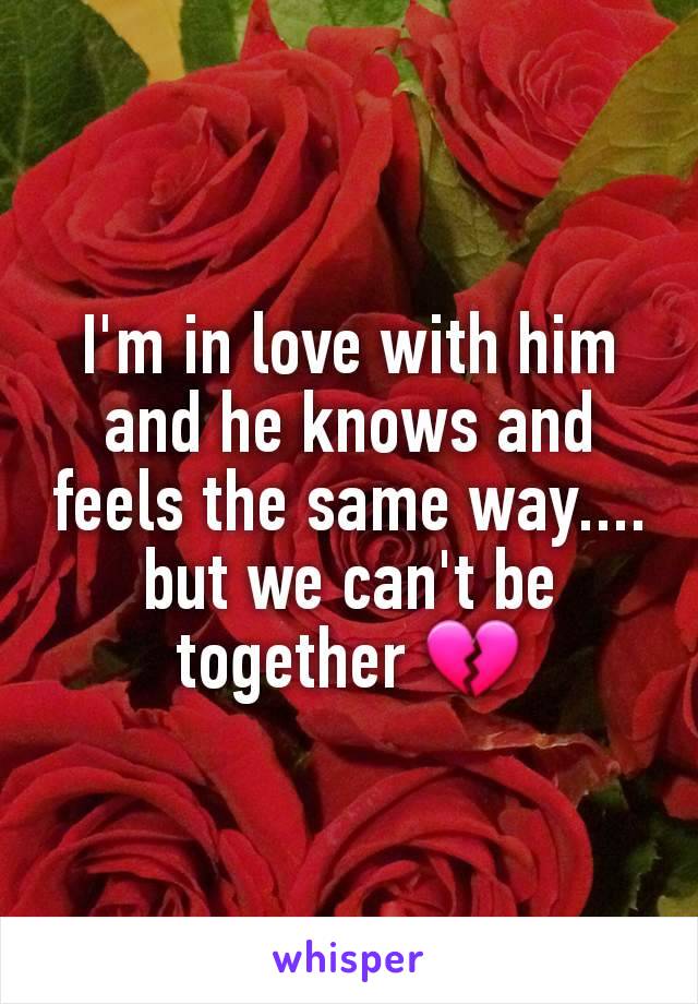 I'm in love with him and he knows and feels the same way.... but we can't be together 💔