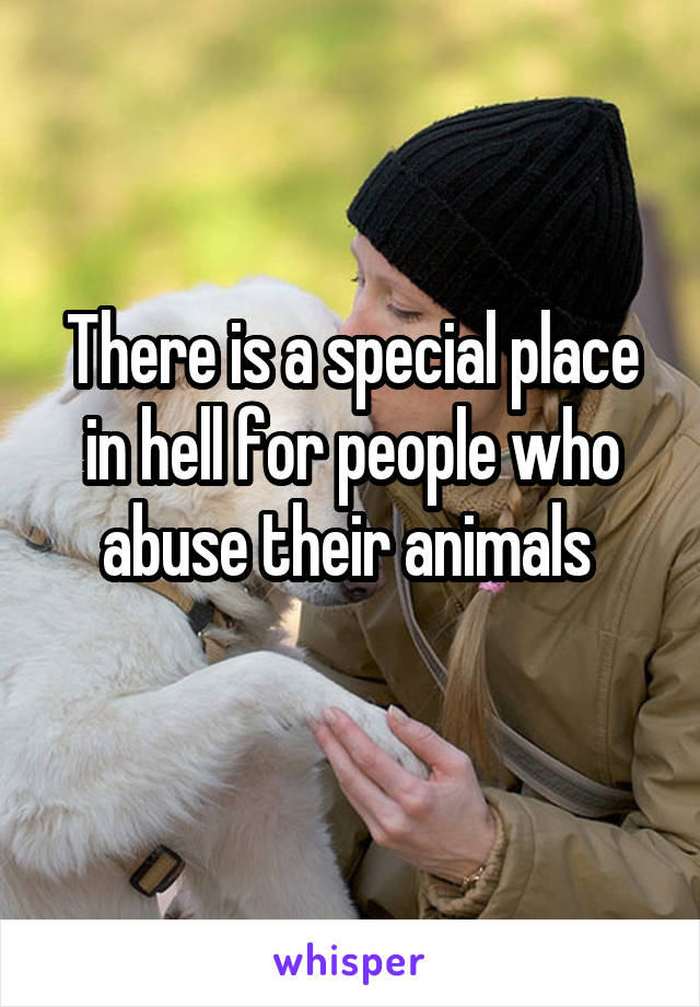 There is a special place in hell for people who abuse their animals 
