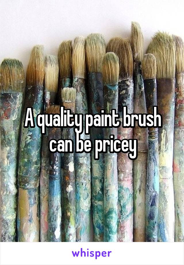 A quality paint brush can be pricey
