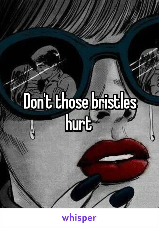 Don't those bristles hurt 