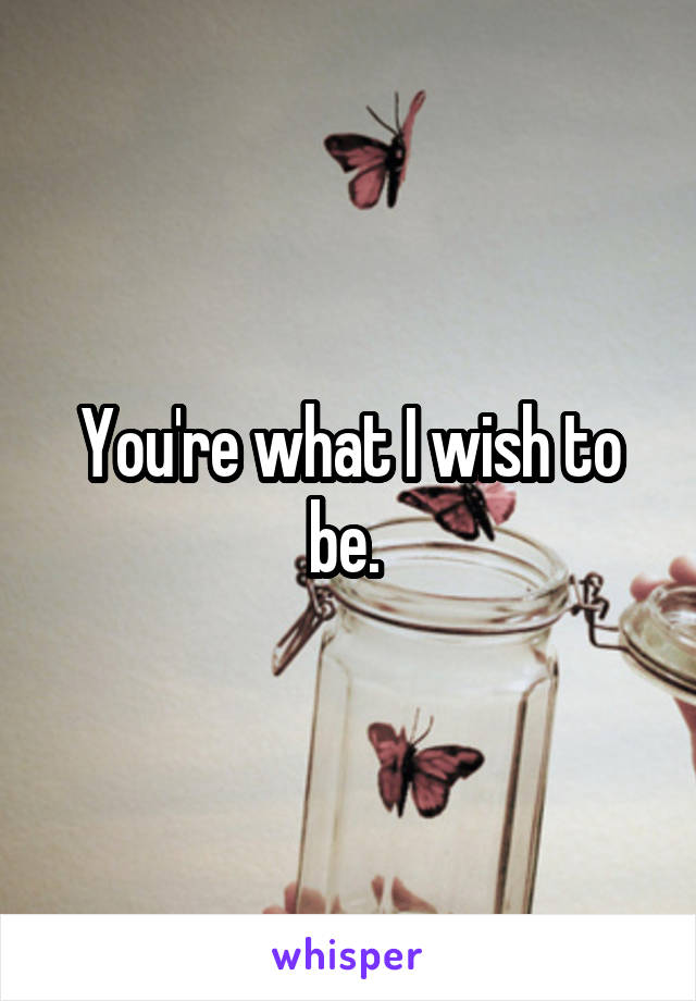 You're what I wish to be. 