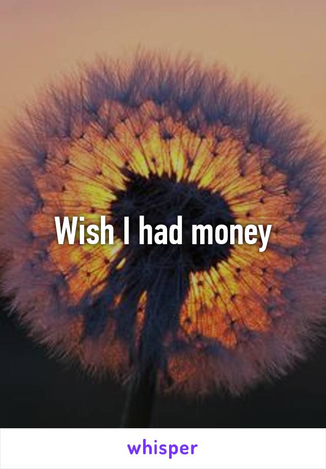 Wish I had money