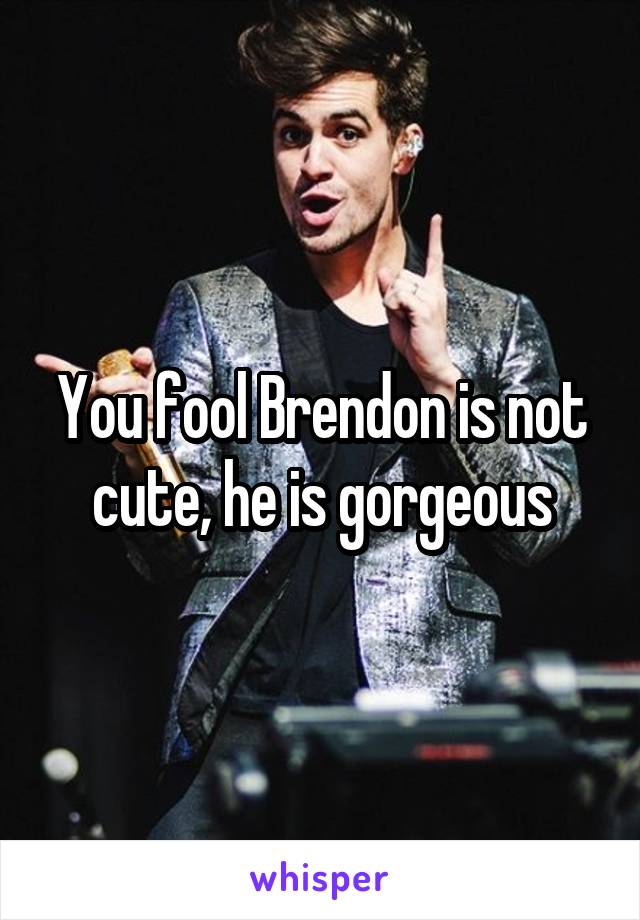 You fool Brendon is not cute, he is gorgeous