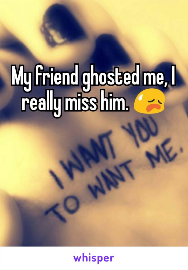 My friend ghosted me, I really miss him. 😥
