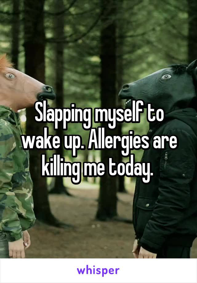 Slapping myself to wake up. Allergies are killing me today. 