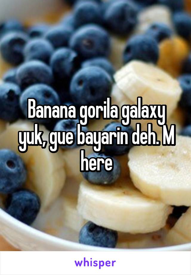 Banana gorila galaxy yuk, gue bayarin deh. M here