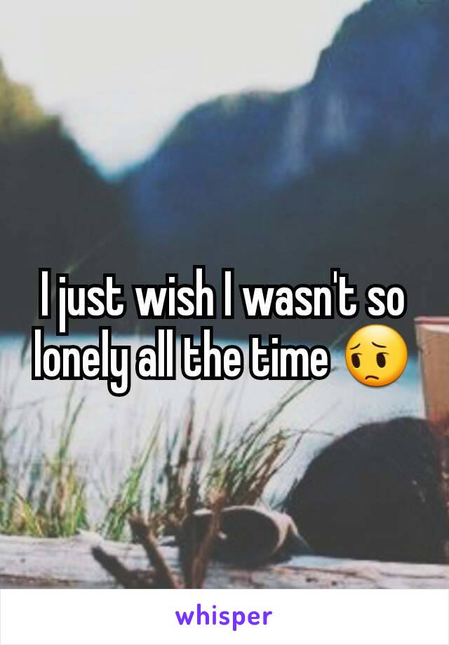 I just wish I wasn't so lonely all the time 😔