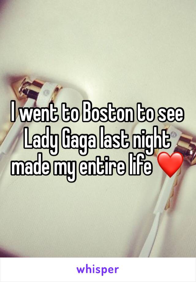 I went to Boston to see Lady Gaga last night made my entire life ❤️