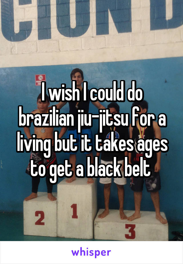 I wish I could do brazilian jiu-jitsu for a living but it takes ages to get a black belt 