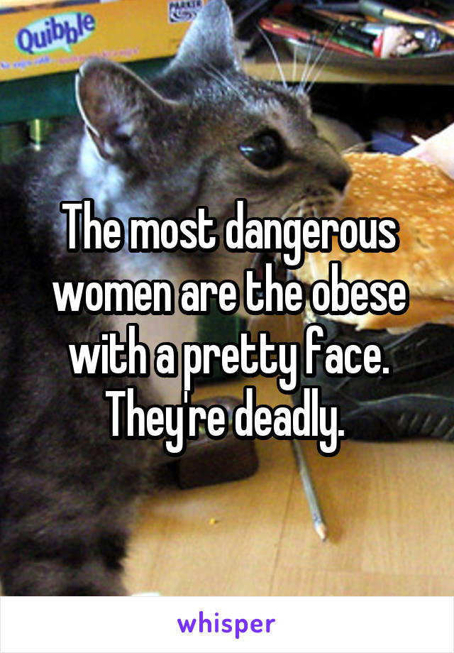 The most dangerous women are the obese with a pretty face. They're deadly. 