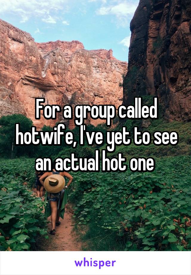 For a group called hotwife, I've yet to see an actual hot one 