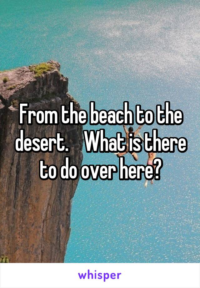 From the beach to the desert.    What is there to do over here?