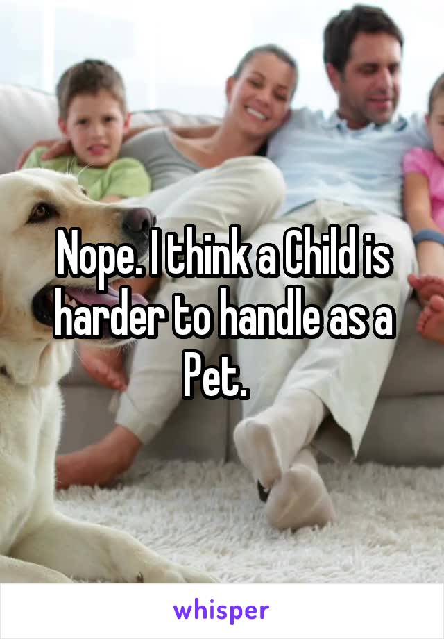 Nope. I think a Child is harder to handle as a Pet.  