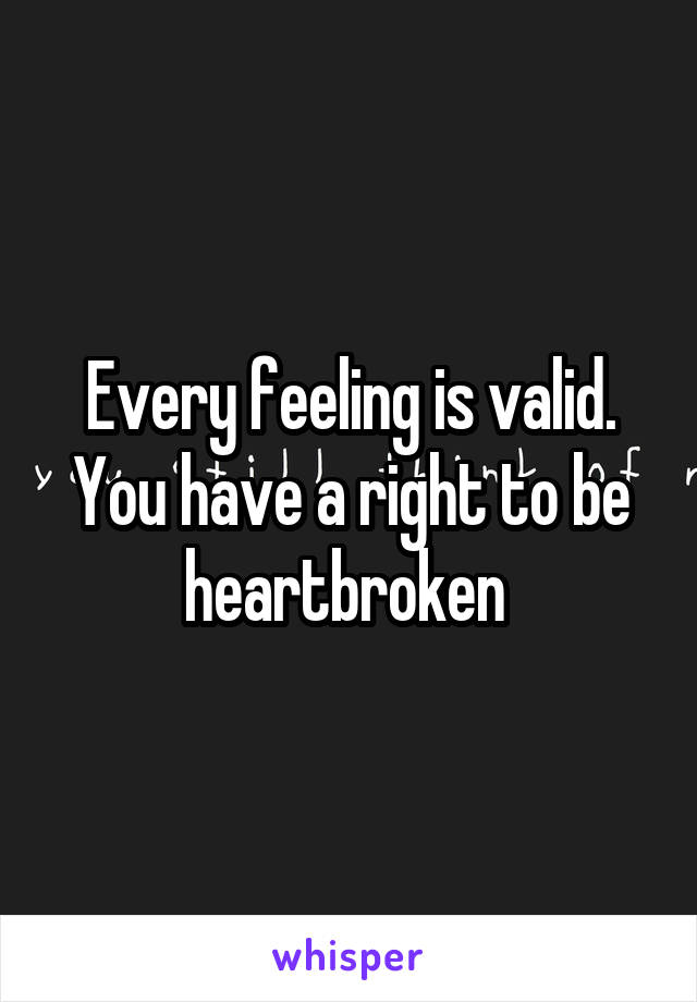 Every feeling is valid. You have a right to be heartbroken 
