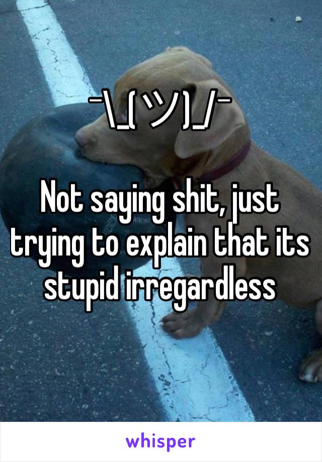 ¯\_(ツ)_/¯

Not saying shit, just trying to explain that its stupid irregardless 