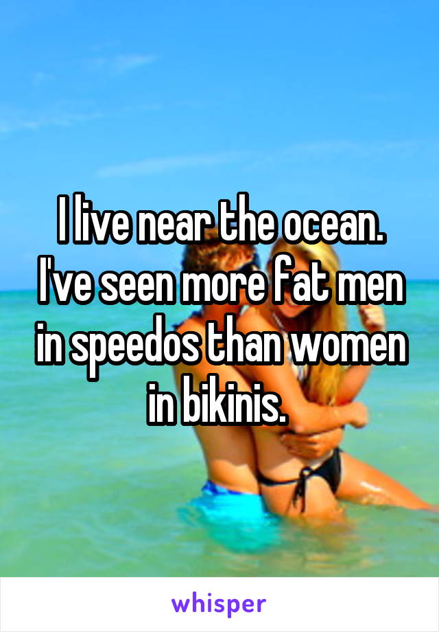 I live near the ocean. I've seen more fat men in speedos than women in bikinis. 