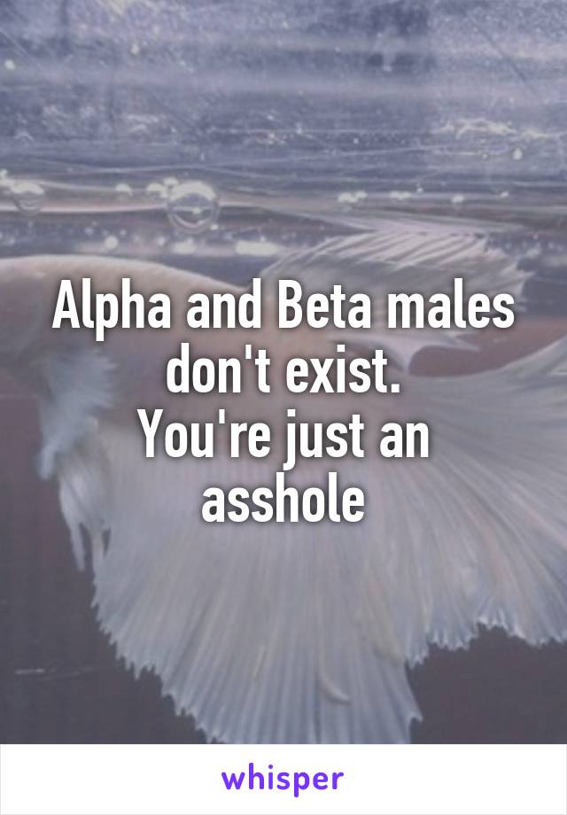 Alpha and Beta males don't exist.
You're just an asshole