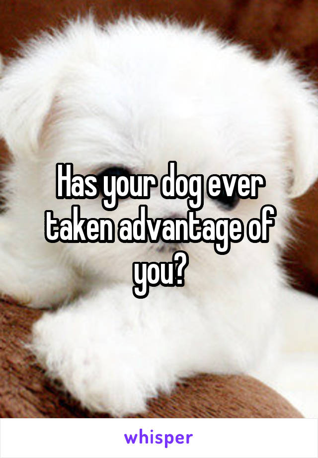 Has your dog ever taken advantage of you?