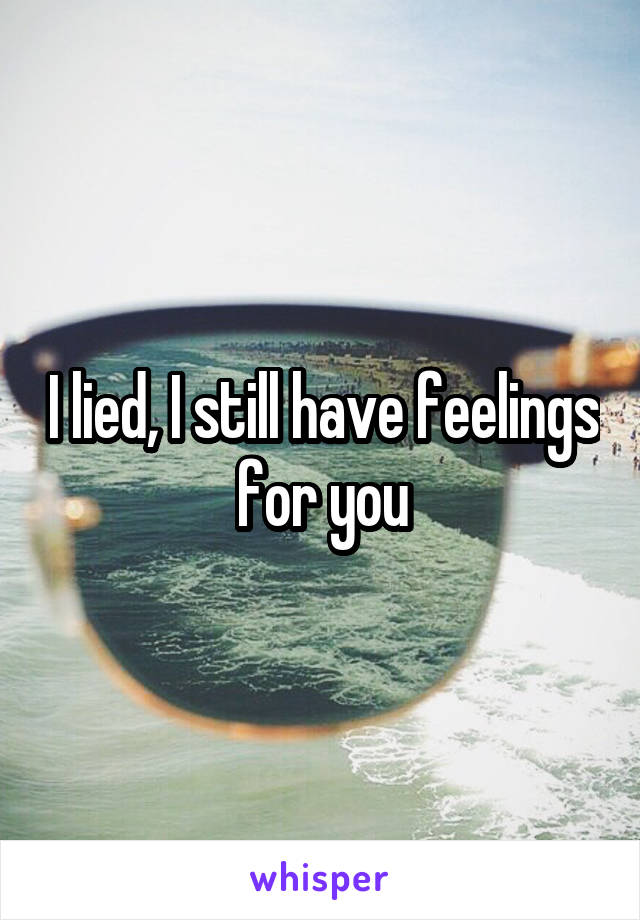 I lied, I still have feelings for you