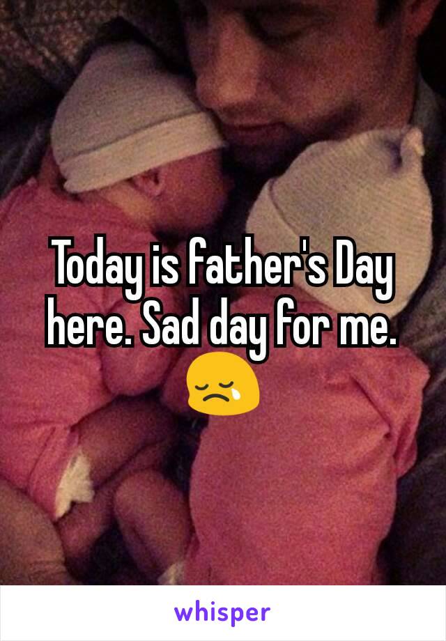 Today is father's Day here. Sad day for me.
😢