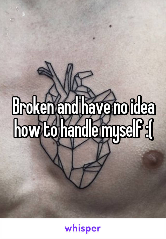 Broken and have no idea how to handle myself :(