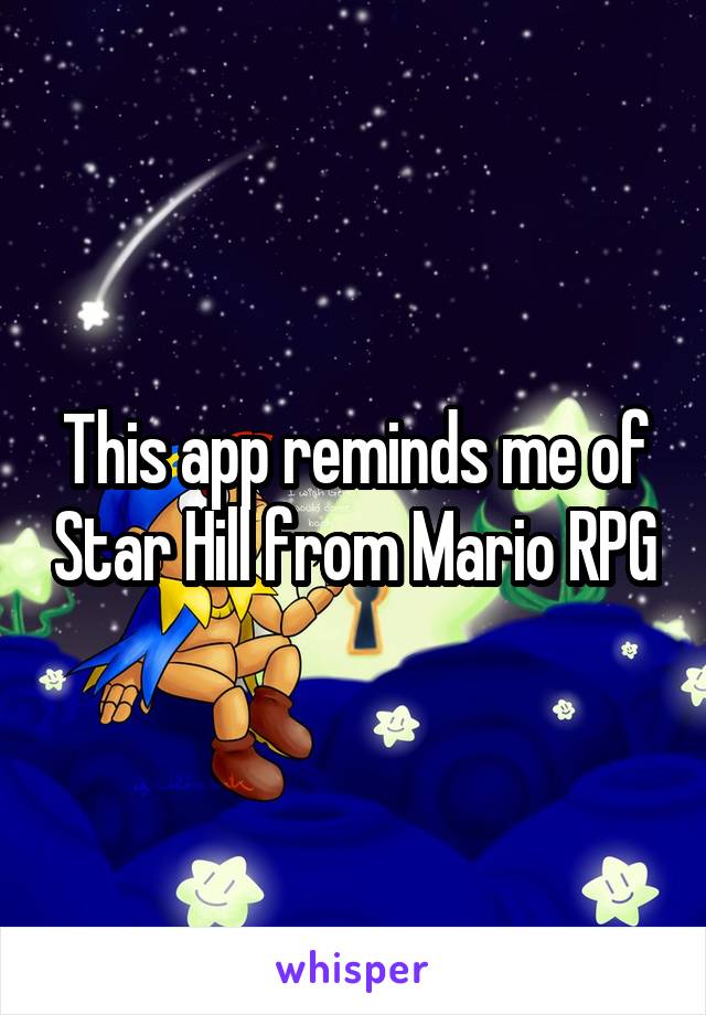 This app reminds me of Star Hill from Mario RPG