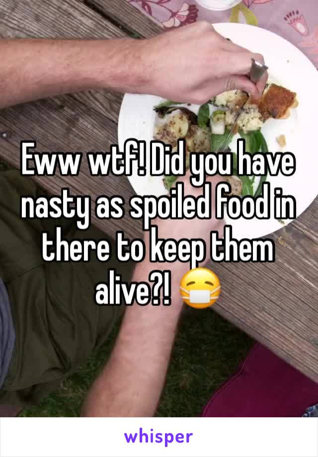 Eww wtf! Did you have nasty as spoiled food in there to keep them alive?! 😷