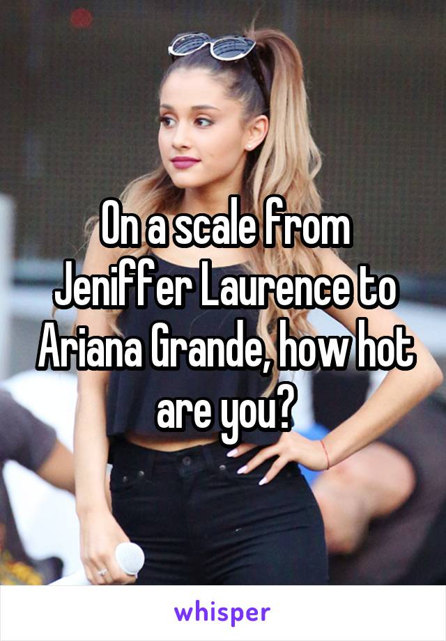 On a scale from Jeniffer Laurence to Ariana Grande, how hot are you?