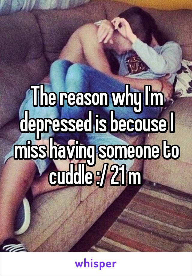 The reason why I'm depressed is becouse I miss having someone to cuddle :/ 21 m 
