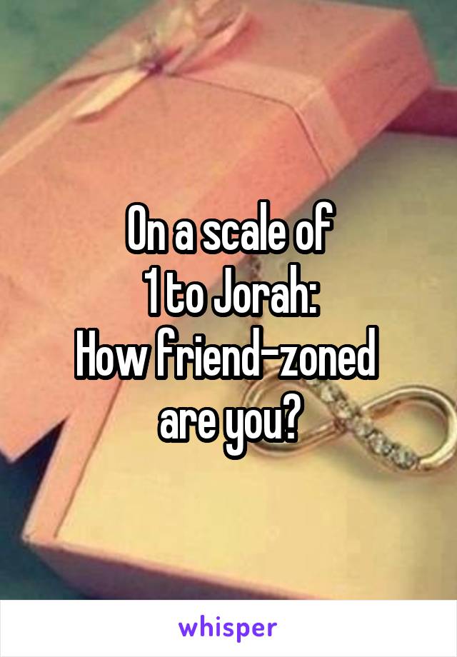 On a scale of
1 to Jorah:
How friend-zoned 
are you?